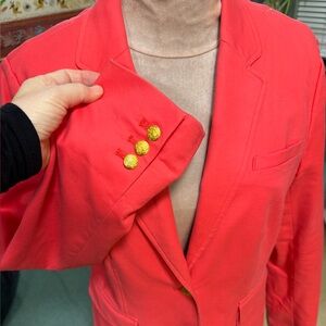 Banana Republic preppy Coral Blazer with Gold Buttons size 14